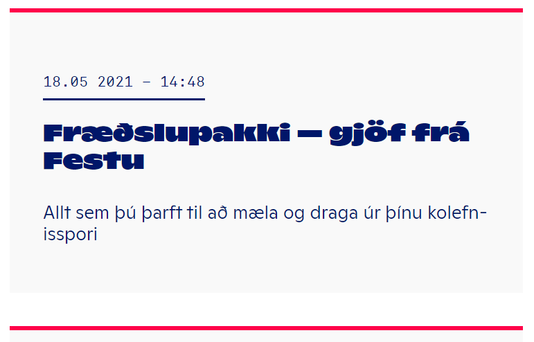 Festa - Einfalt verkfæri til að reikna út kolefnisfótspor fyrirtækja